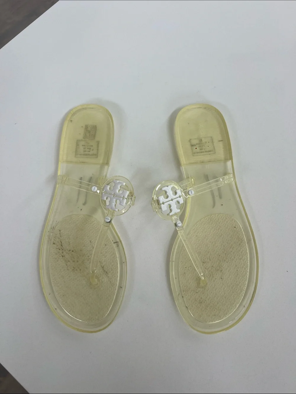 Tory Burch clear mini miller flip flops sandals 11
